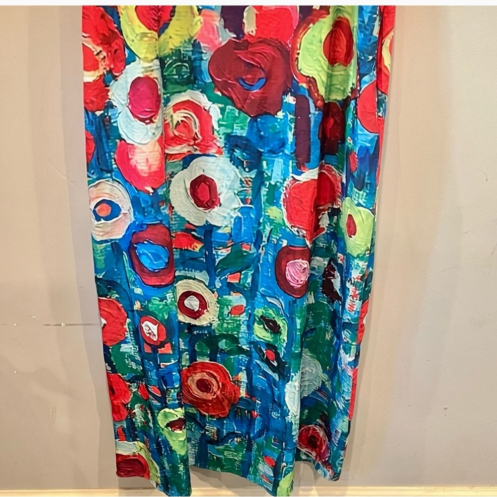 Colorful Sleeveless Floral Maxi Dress with Pockets NWOT - Picture 4 of 7